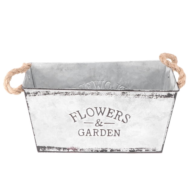 TABLETREANDS Plant Bucket De Hierro Con Asa Para De Almacenaje Y