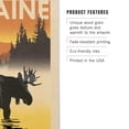 thumbnail image 3 of Lantern Press 12x18 Inch Premium Wood Sign, Ready to Hang Wall Decor, Maine, Moose at Dawn, Woodblock, 3 of 4