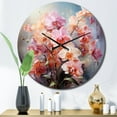 thumbnail image 3 of Designart "Peach Orchids love expression II" Floral Oversized Wall Clock, 3 of 5