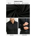 thumbnail image 6 of Mens Dress Shirts Long Sleeve Button Down Shirts for Men Solid Color Formal Casual Shirts with Pocket Black XXL, 6 of 7