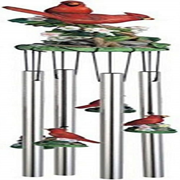 wind chime round top cardinals hanging garden decoration windchime ...