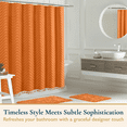 thumbnail image 2 of ComfiTime 13-Pc Tassel Shower Curtain with Hooks – Elegant Tufted Chevron Pattern, Soft Fabric Cloth, Extra-Long Boho Farmhouse Bathroom Curtain, Water-Repellent, Machine-Washable, 72 x 78, Orange, 2 of 12