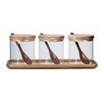 thumbnail image 2 of Botella de condimentos Caja de especias con organizador de cucharas Tarro de condimentos para sal de azúcar Tapa de madera A Baoblaze Frascos de especias, 2 of 7