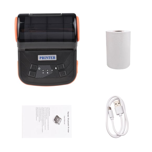 Portable 80mm Receipt Printer Wireless BT Thermal Receipt Printer Mobile Bill Printer Compatible with Android/iOS/Windows System ESC/POS Print Command for Small Business Restaurant Retail St