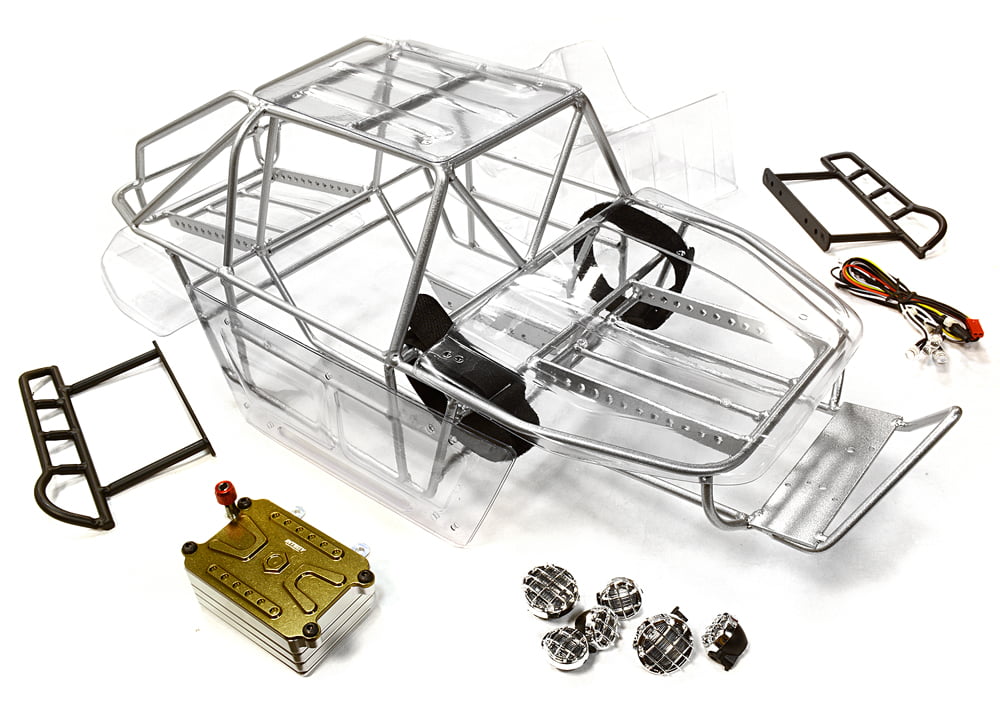 Integy RC Toy Model Hop-ups C26339SILVER Realistic Scale T2 RCT1.9 Roll  Cage Tube Frame Chassis Set for 1/10 Axial SCX-10