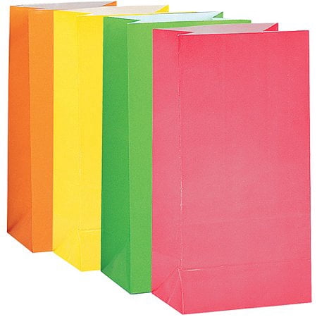 (3 Pack) Paper Luminary & Party Bags, 10 x 5 in, Neon, 10ct