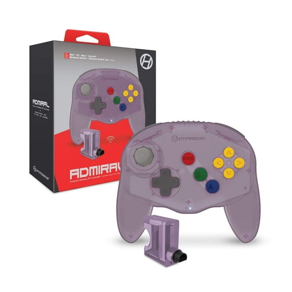"Admiral" Premium BT Controller for N64®/ Nintendo Switch®/ Nintendo Switch® Lite/ PC/ Mac®/ Android® (Amethyst Purple) - Hyperkin