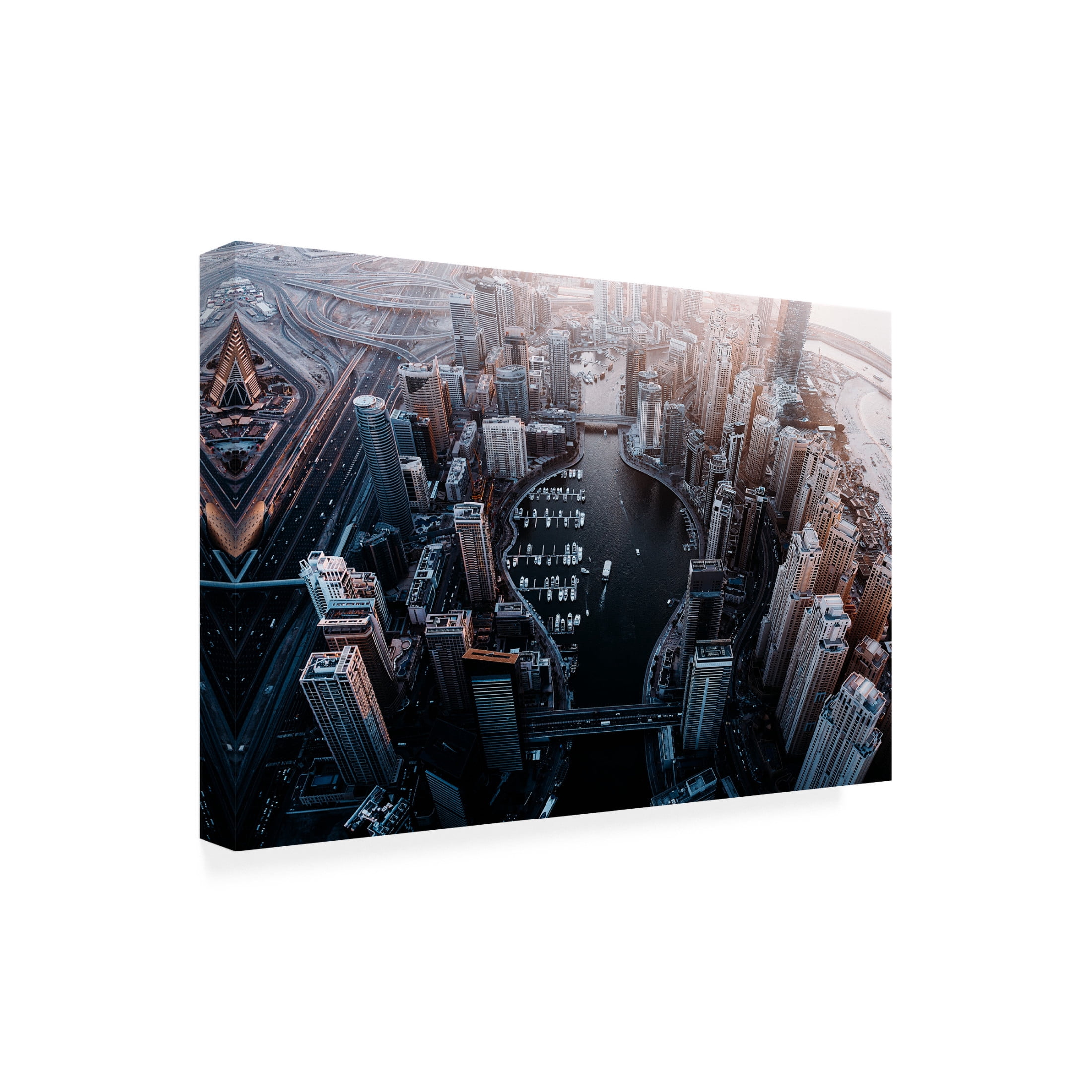 Canvas Wall Art - Carmine Chiriaco 'Dubai Marina' Wall Art for Living Room, Bedroom, or Office D?cor by Trademark Fine Art - 19 x 12 Inches