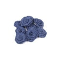 thumbnail image 1 of 6pcs Burlap Roses Hessian Jute Flower Rustic Vintage Rose for Christmas Wedding Embellishments (Deep Blue), 1 of 5