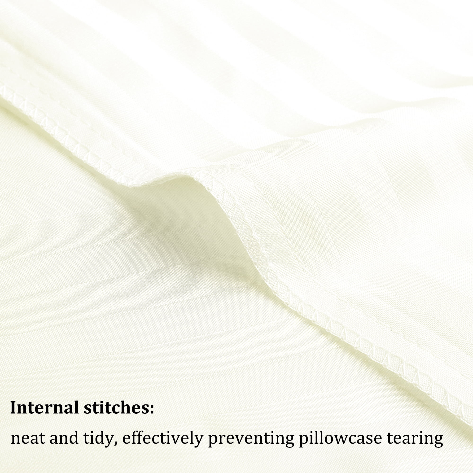 Unique Bargains Microfiber Body Striped Pillowcase Soft Beige 20x55 Inch