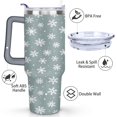 thumbnail image 3 of Light Gray White Snowflakes 40 Oz Tumbler with Handle Lid and Straw Stainless Steel Double Walled Vacuum Insulated Cup Merry Christmas Gifts Tumbler for Women Men Friends Outdoor Indoor, 3 of 6