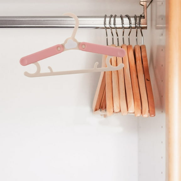 PAMINGONO 5Pcs Non Slip Pink Plastic Baby Hangers for Nursery Use and Laundry Routine 11X6.2X0.8in