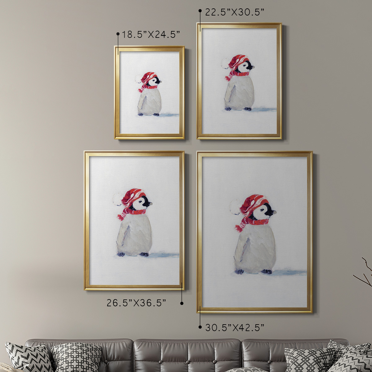 Penguin Play I Premium Classic Framed Print - Ready to Hang
