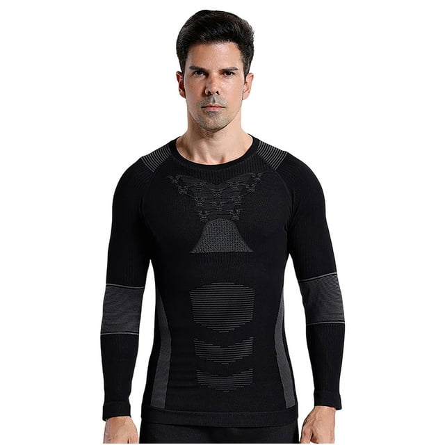 Men's Sweat-Wicking Heat Tech Underwear Warm Clothing Base Layer Clothes Long Sleeve Tops Thermal Tees Compressive Fit Cold Weather Layer