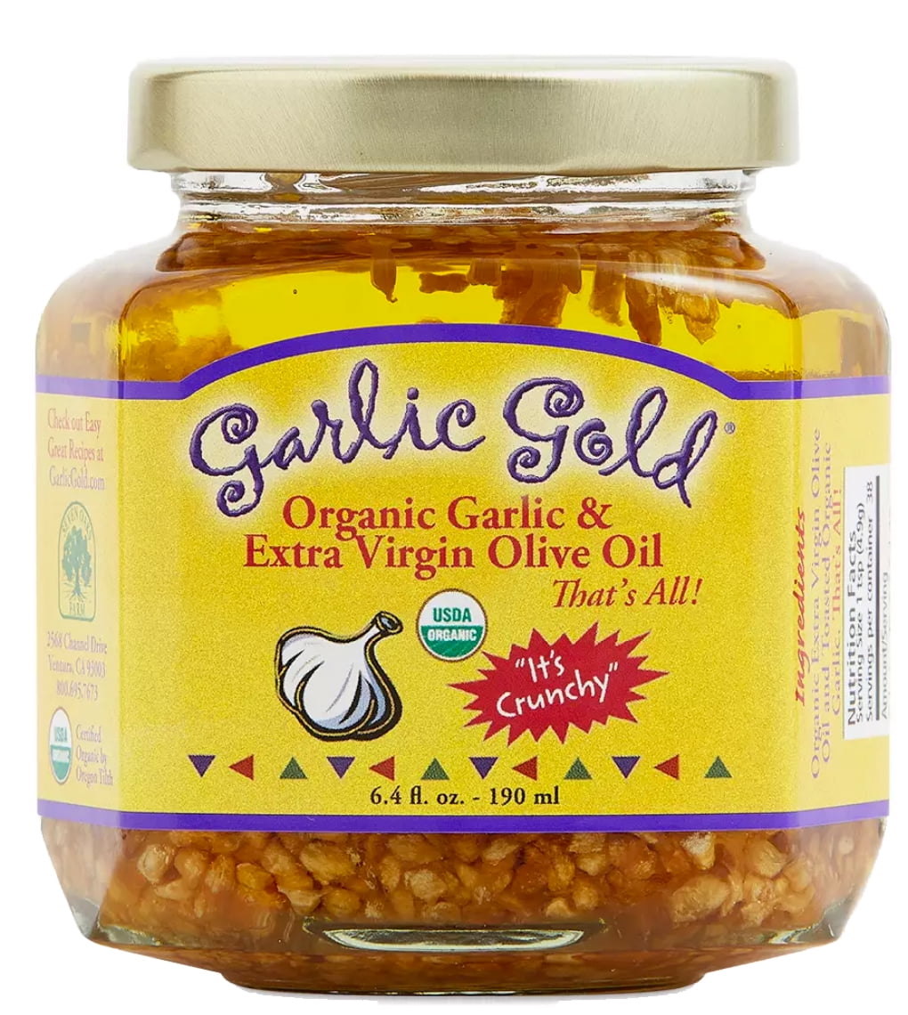Garlic Gold Organic Garlic Granules in Extra Virgin Olive Oil, 6.4 oz