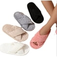 thumbnail image 3 of Slippers for Women Memory Foam House Bedroom Corduroy Crossbands Open Toe Slides Sandals Shoes Comfy Trendy Gift for womens Anti-Skid sole, 3 of 8