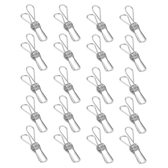 20XFixed Clip, Metal Wire Clips Clamps Stainless Steel Washing Line Clothes Pegs Hang Pins