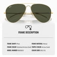 thumbnail image 3 of Ray-Ban RB3825 OLD AVIATOR Pilot Shaped Non-Polarized Sunglasses for Men & Women - Includes Official RAYBAN Eyewear Kit - Ideal Formal & Casual Wear Sunglasses - Green Lens, 3 of 7