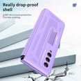 thumbnail image 6 of MonsDirect for 7.6 inch Samsung Galaxy Z Fold 4 5G 2022 Case, Anti-Fall Shockproof Hard PC Back Shell with Kickstand, Shell Membrane Integrated & Soft TPU Retractable Hinge for Galaxy Z Fold 4, Purple, 6 of 7