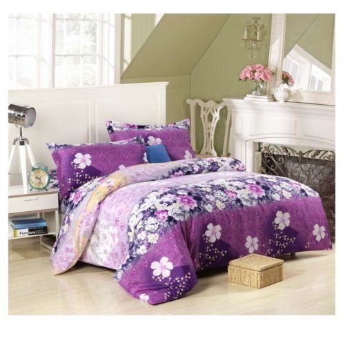 Ensemble de Literie Imprimé 3D Actif Housse de Couette 4 Pcs Coton Haut de Gamme 025