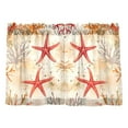 thumbnail image 7 of Yayeee Kitchen Curtains Tier Pair Light Filtering 27"x36" Rod Pocket Short Cafe Window Panel, Orange Starfish, 7 of 7