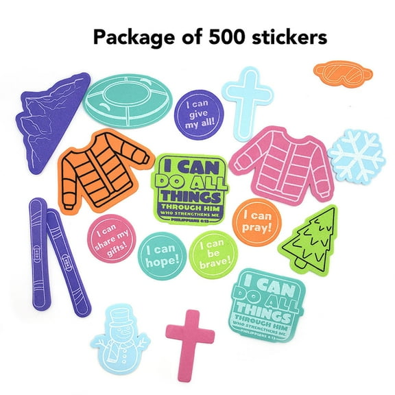 Vbs 2026 Snowball Mountain Challenge Stay-Put Stickers (Pkg of 500): Find Your Strength in God, (Hardcover)