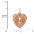 thumbnail image 4 of Diamond2Deal 14K Rose Gold Holy Communion Heart Charm Pendant for Women (L- 0.75 in, W- 0.56 in), 4 of 4