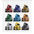 thumbnail image 3 of Ambesonne Truck Shower Curtain, Colorful Transportation, 69"Wx84"L, Multicolor, 3 of 3