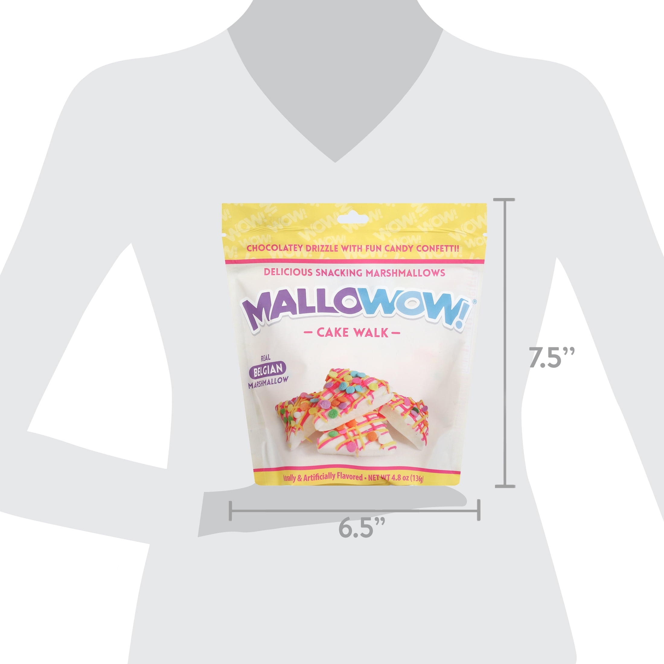 (4 pack) MALLOWOW! Cake Walk Marshmallows, Snacking Treat, 4.8 Ounce. Packaged in a resealable bag