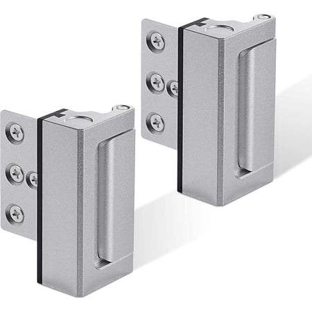 2Pack Door Reinforcement Lock Childproof Door Lock Defender, Add High to , Construction Finish (2Pack)