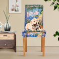 thumbnail image 4 of Yayeee 2 Pack Dining Chair Covers Stretch Parson Chairs Slipcovers Seat Protector, Blue Window, 4 of 6
