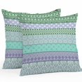 thumbnail image 2 of Throw Pillow Covers 16x16 Inch Set of 2, Purple Green Boho Waterproof Outdoor Pillow Covers, Vintage Ethnic Tribe Abstract Art Decorative Cushion Pillowcases for Couch, Sofa, Bed, Garden, Patio, 2 of 9