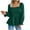 Green, variant on IROINNID Ladies Long Sleeve T Shirts Home Solid Blouse Summer Pullover T-Shirt Bandage Tops,Blue