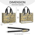thumbnail image 3 of Canvas Tote Bag for Women with Compartments, Large Cute Golden Floral Teacher Student Shoulder Bag Nurse Purses Crossbody Bags Work Laptop Book Bag Satchels Handbags, 3 of 6