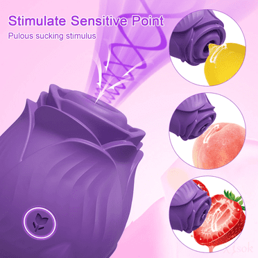 Vibrator Toys, Female Clitoris Sucker Vacuum Stimulator Flirting Toys, Nipples And Clit Sucking Sex Toys, Magnetic Rechargeable Waterproof And Shower Use Adult Supplies(Purple）