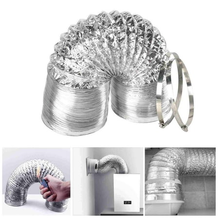 

Htonron 4 6 8 Flexible Aluminum Air Ducting Dry Ventilation Hose Non-Insulated for HVAC