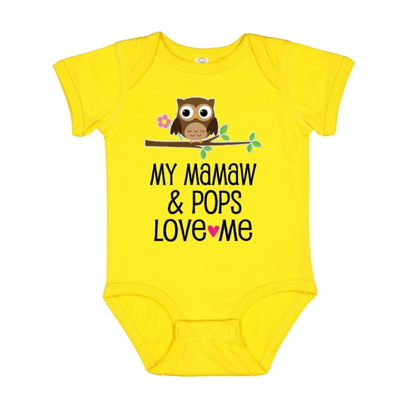 Inktastic Mamaw and Pops Love Me Grandchild Owl Girls Baby Bodysuit