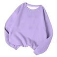 thumbnail image 1 of Annhoo Chandails en Molleton à Col Rond pour Femmes Automne Manches Longues Pull Confortable Blouses Décontractées Couleur Unie Chandails en Molleton, 1 of 4