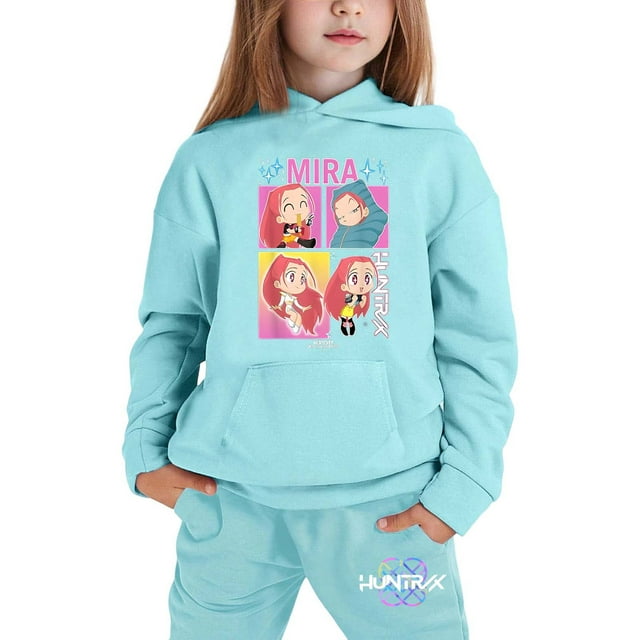 Liyamei Combinaison de Sport à Capuche Manches Longues Imprimée Mignonne pour Enfants (2Y 13Y), 4-5 Ans