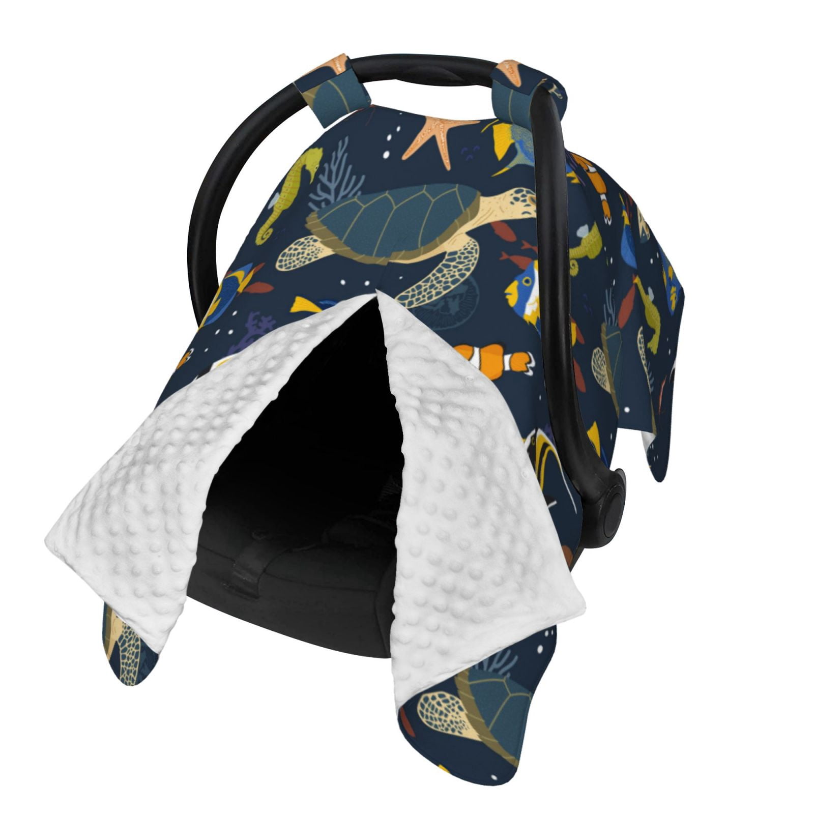 Naloa Undersea Animals Baby Car Seat Cover, Breathable Baby Carrier Cover, Multiuse Baby Carrier Cover & Nursing Breastfeeding Cover