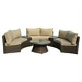 thumbnail image 4 of Manhattan Comfort Pearl Six Piece Semi- Circle Outdoor Sofa Patio Set In Brown And Grey, 4 of 6