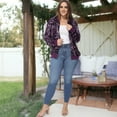 thumbnail image 5 of Women's Plus Size Sequin Bomber Jacket- 2X,Purple, 5 of 7