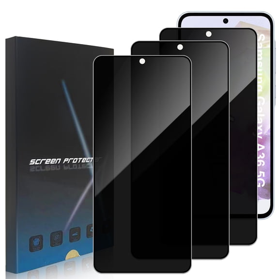 ZYQEEE Privacy Screen Protector for Samsung Galaxy A36 5G 6.6", Scratch Resistant Anti-Spy Tempered Glass Film, Bubble Free, Easy Installation,Case Friendly,3 Pack