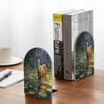 thumbnail image 5 of Susaid Peaceful Deer Lily Pond Print Wooden Bookends Decorative Book Ends for Shelves Heavy Books Holder Organizer Non-Slip Desk Book End for Kids Room Office School 1 Pairs, 5 of 8
