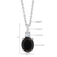 thumbnail image 3 of Gem Stone King 1.68 Cttw Black Onyx Pendant Necklace for Women | 925 Sterling Silver | Gemstone December Birthstone | Oval 9X7MM | With 18 inch Silver Chain, 3 of 3