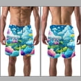 thumbnail image 3 of luoweisi Men's Beach Shorts Quick Dry Swim Trunks with Mesh Lining Clouds 2XL, 3 of 5
