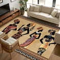 thumbnail image 2 of 6x9 Area Rugs, African Black Women Non-Skid Rubber Backing Large Rectangle Rugs - Living Room Bedroom Home Office, Boho Ethnic Tribe Vintage Brown Indoor Floor Mat Carpets Washable Rug, 2 of 9