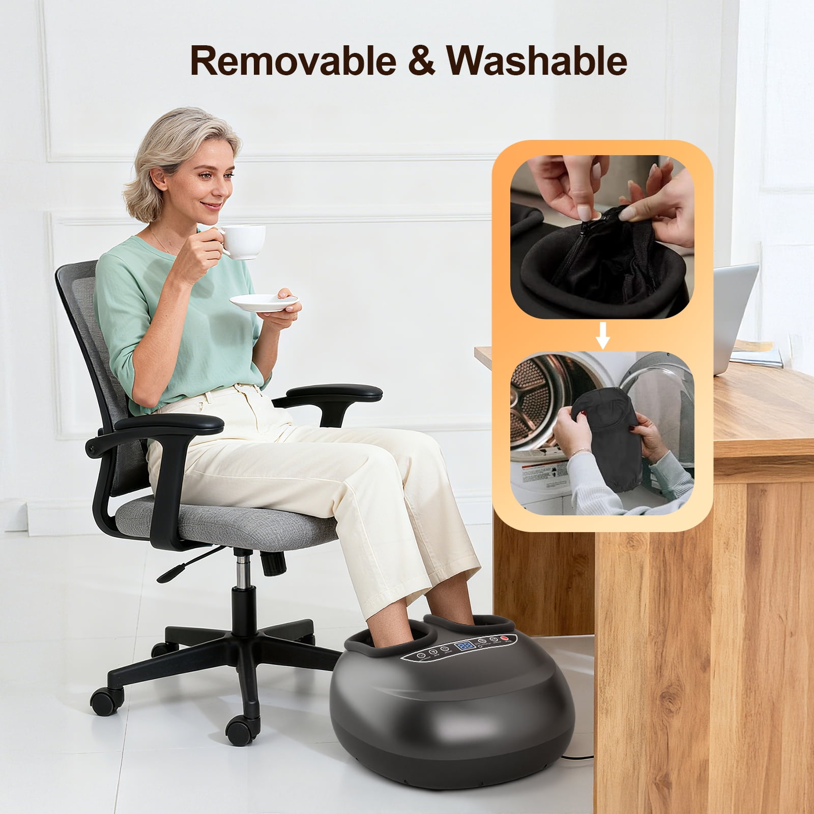 QI-EU Shiatsu Foot Massager with Heat, Plantar Fasciitis Relief Gift for Women Men Fathers Day Gifts