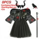 thumbnail image 4 of Disfraz de maléfica para Halloween para niñas, vestido de tutú negro de bautizo, Cosplay de demonio, Reina, bruja, ropa de fiesta de Carnaval, 4 of 5