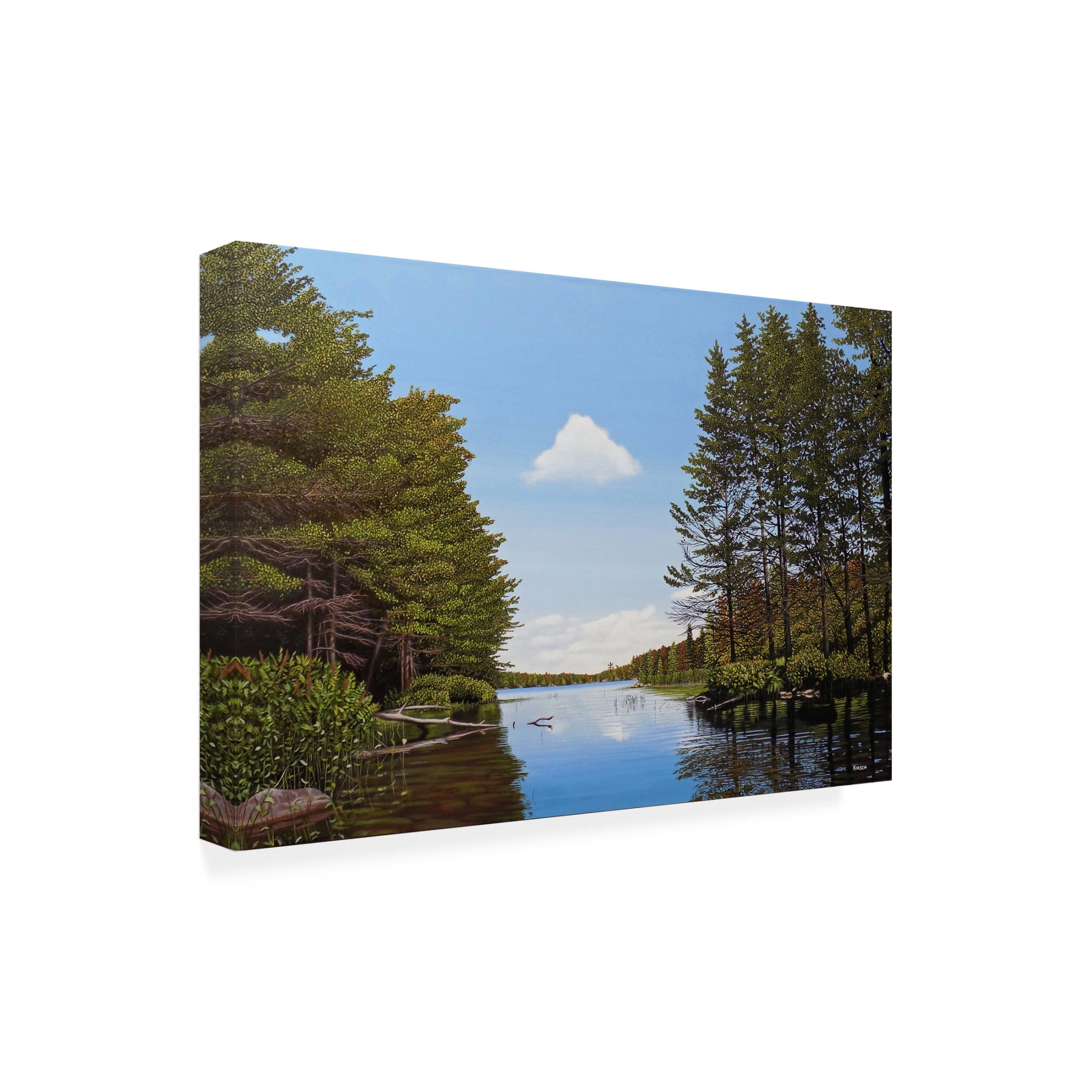 Canvas Wall Art - Kenneth M Kirsch 'Spider Lake Pond' Wall Art for Living Room, Bedroom, or Office Décor by Trademark Fine Art - 19 x 12 Inches